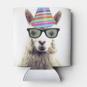 Alpaca in bril en partijgebonden Pet Blikjeskoeler (Achterkant)