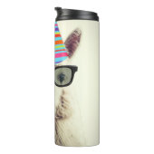 Alpaca in bril en partijgebonden Pet Thermosbeker (Geroteerd rechts)