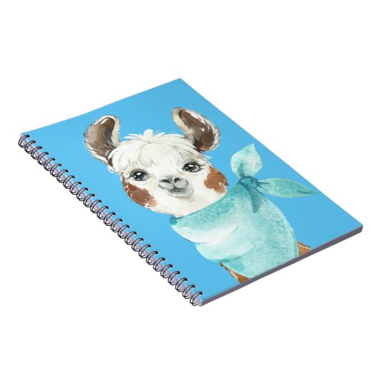 Alpaca in een Blauwe Bandana Notitieboek (Rechterzijde)