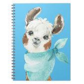 Alpaca in een Blauwe Bandana Notitieboek (Voorkant)