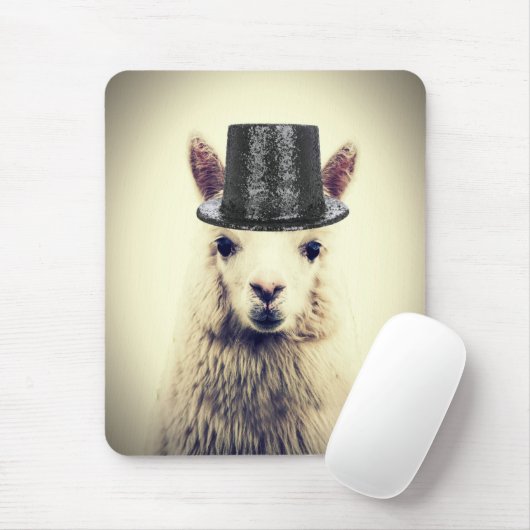 Alpaca in een slokdarm muismat (Met muis)