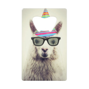 Alpaca in Glazen en het Pet van de Partij Creditkaart Flessenopener