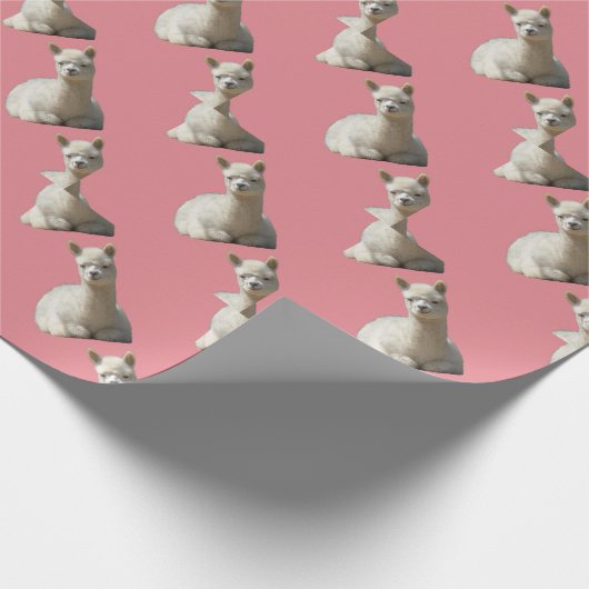 Alpaca inpakpapier voor meisje (Hoek)