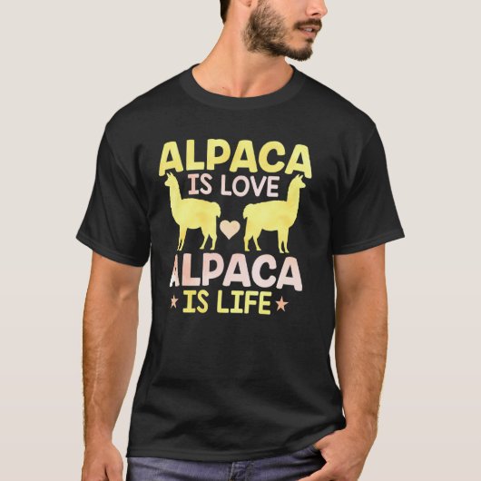 Alpaca is liefde Alpaca is het leven Llama T-shirt (Voorkant)