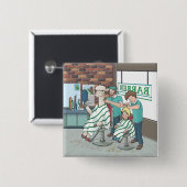 Alpaca kapsel vierkante button 5,1 cm (Voorkant /achterkant)