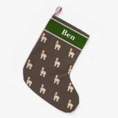 Alpaca Kerst Special Geborduurd Kleine Kerstsok (Voorkant (Hangend))