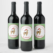 Alpaca Kerst Wijnfles Label Wijn Etiket (Flessen)
