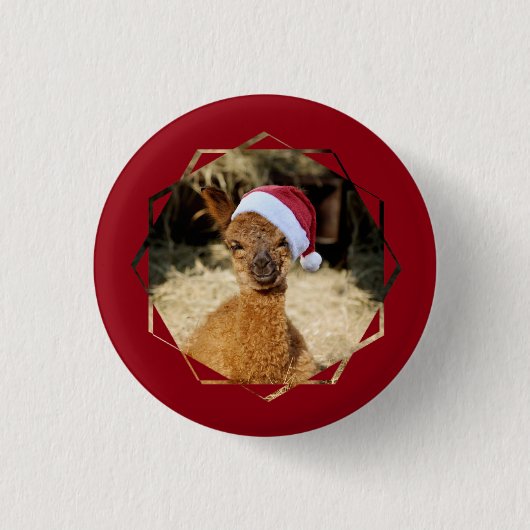 Alpaca kerstButtonnen Ronde Button 3,2 Cm (Voorkant)