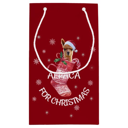Alpaca kerstcadeau klein cadeauzakje (Achterkant)