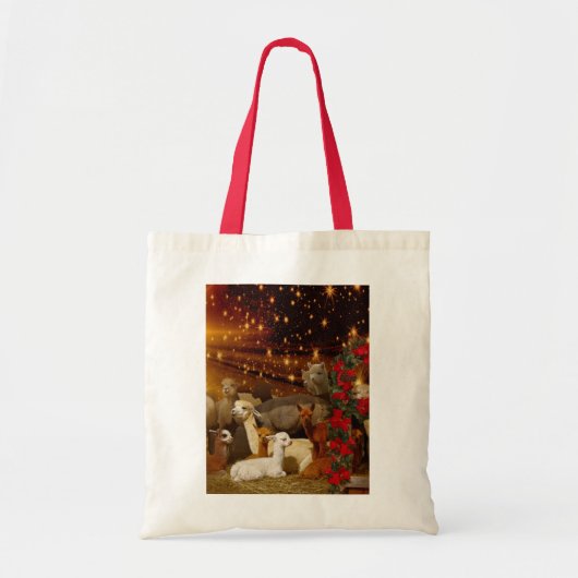 Alpaca kerstCanvas tas (Voorkant)