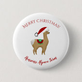 Alpaca Kerstfeestdag Button (Voorkant)