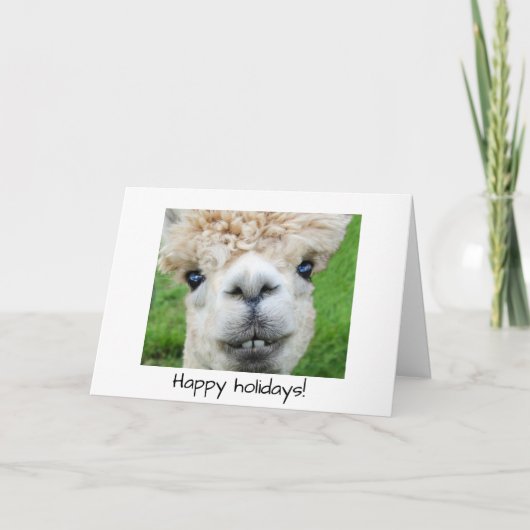 Alpaca kerstkaart kaart (Voorkant)