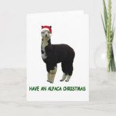 Alpaca Kerstmis Feestdagen Kaart (Voorkant)