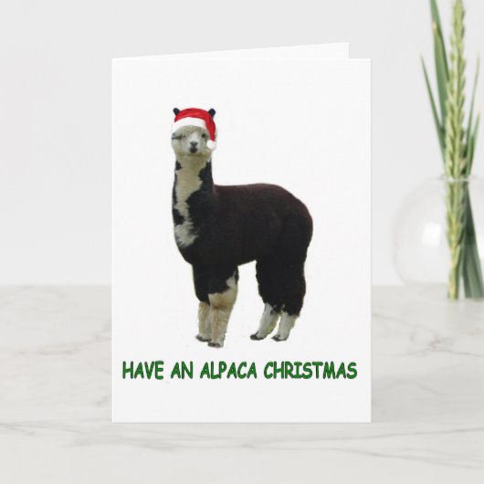 Alpaca Kerstmis Feestdagen Kaart (Voorkant)