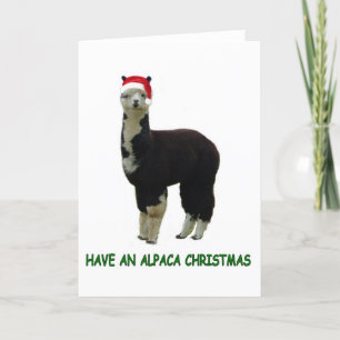 Alpaca Kerstmis Feestdagen Kaart