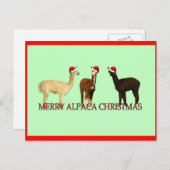Alpaca Kerstmis Feestdagenkaart (Voorkant / Achterkant)