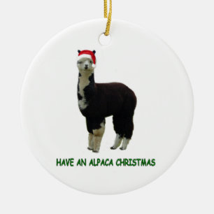 Alpaca Kerstmis Keramisch Ornament