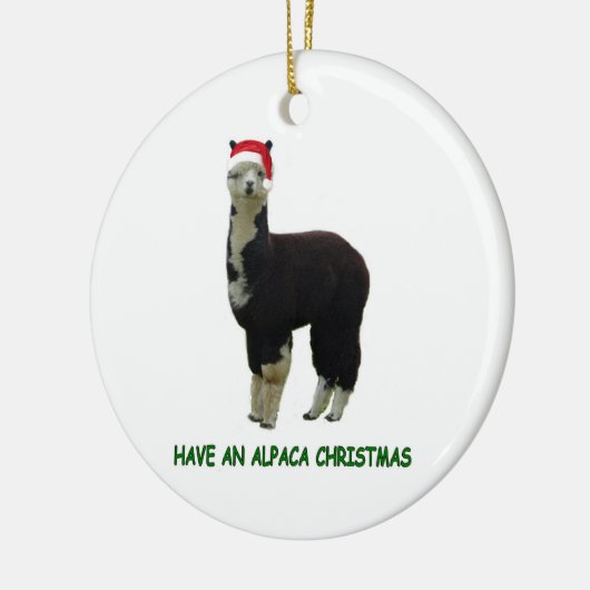 Alpaca Kerstmis Keramisch Ornament (Links)