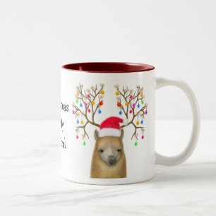 Alpaca kerstMok Tweekleurige Koffiemok
