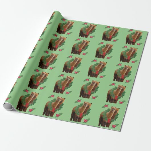 Alpaca kerstpapier cadeaupapier (Uitgerold)
