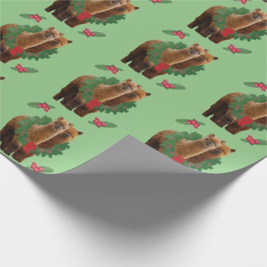 Alpaca kerstpapier cadeaupapier (Hoek)