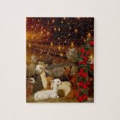 Alpaca kerstpuzzle met cadeaudoos legpuzzel (Verticaal)