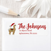 Alpaca kerstvakantie Adresetiketten Etiket (Insitu)