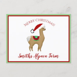 Alpaca kerstvakantie ansichtkaart briefkaart