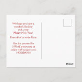 Alpaca kerstvakantie ansichtkaart briefkaart (Achterkant)