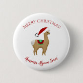 Alpaca Kerstvakantie Knop Ronde Button 5,7 Cm (Voorkant)