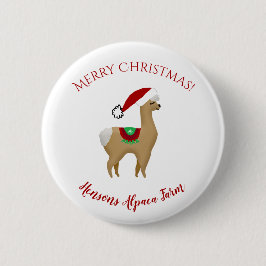 Alpaca Kerstvakantie Knop Ronde Button 5,7 Cm