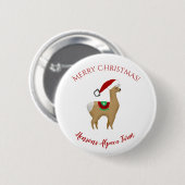 Alpaca Kerstvakantie Knop Ronde Button 5,7 Cm (Voorkant /achterkant)