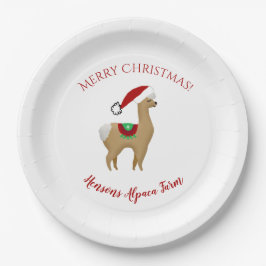 Alpaca Kerstvakantie Papieren Borden Bordje