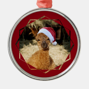 Alpaca kerstversiering metalen ornament