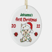 Alpaca Kerstwinter, eerste kerstdag Keramisch Ornament (Rechts)