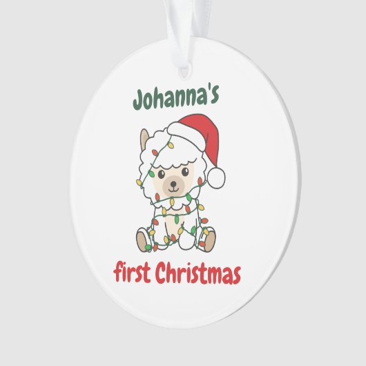 Alpaca Kerstwinter, eerste kerstdag Ornament (voorkant)