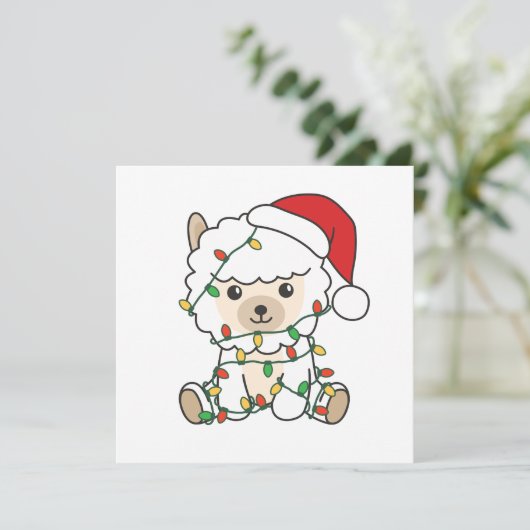 Alpaca kerstwinterdieren Alpacas Feestdagenkaart (Staand voorkant)