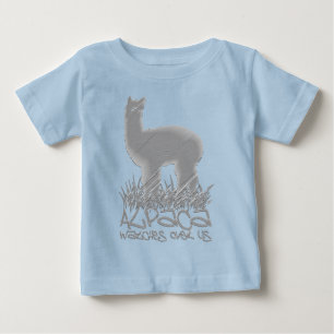 Alpaca kijkt over ons