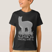 Alpaca kijkt over ons t-shirt (Voorkant)