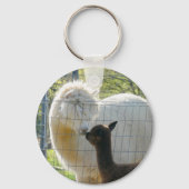 Alpaca Kiss Button Sleutelhanger (Voorkant)