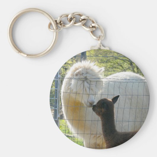 Alpaca Kiss Button Sleutelhanger (Voorkant)