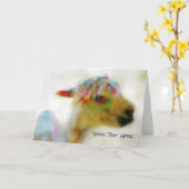 Alpaca kleurrijke regenboog dreadlocks haardos kaart (Gele Bloem)