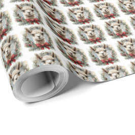 Alpaca Krans Kerstcadeau Verpakking Cadeaupapier