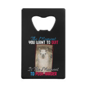 Alpaca lama - Duw harder aanmoediging Creditkaart Flessenopener (Voorkant)