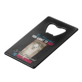 Alpaca lama - Duw harder aanmoediging Creditkaart Flessenopener (Voorkant Gekanteld)