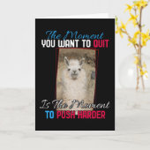 Alpaca lama - Duw harder aanmoediging Kaart (Gele Bloem)