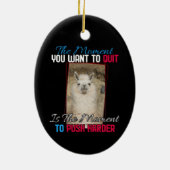 Alpaca lama - Duw harder aanmoediging Keramisch Ornament (Achterkant)