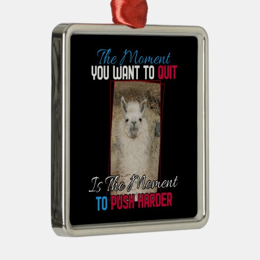 Alpaca lama - Duw harder aanmoediging Metalen Ornament (Rechts)