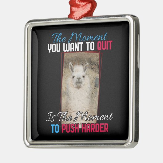 Alpaca lama - Duw harder aanmoediging Metalen Ornament (Links)