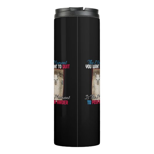 Alpaca lama - Duw harder aanmoediging Thermosbeker (Achterkant)